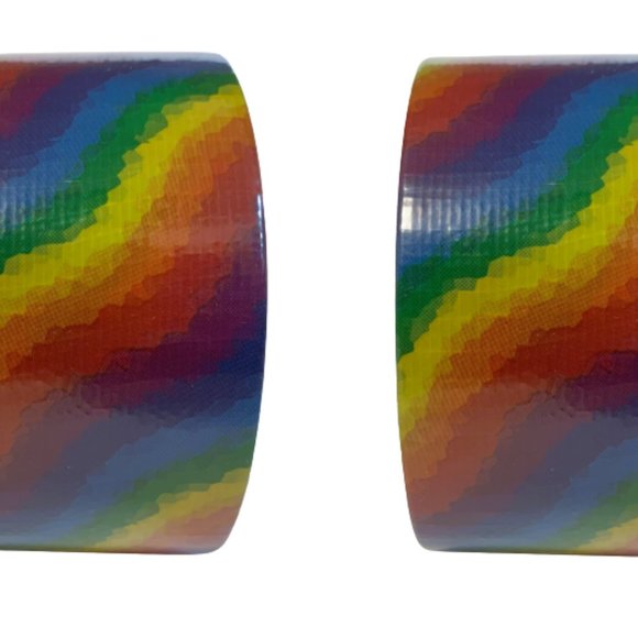 Rainbow Duck Tape 2 Rolls Pride Multi-color Wave Craft Tape - Picture 9 of 13